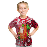 Mele Kalikimaka T Shirt Kid Christmas Hawaii With Santa Claus LT13 Youth XL Size14 - Polynesian Pride