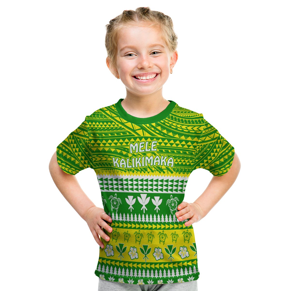 Hawaii Christmas T Shirt Kid Polynesian Mele Kalikimaka Santa Claus LT13 Youth XL Size14 - Polynesian Pride