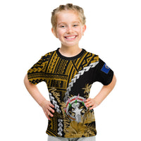 (Custom Personalised)Northern Mariana Islands T Shirt KID Polynesian Style Gold Color LT6 Youth XL Size14 - Polynesian Pride
