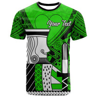 Custom Polynesian Valentine Couple T Shirt Queen and King Heart Green Version LT9 - Polynesian Pride