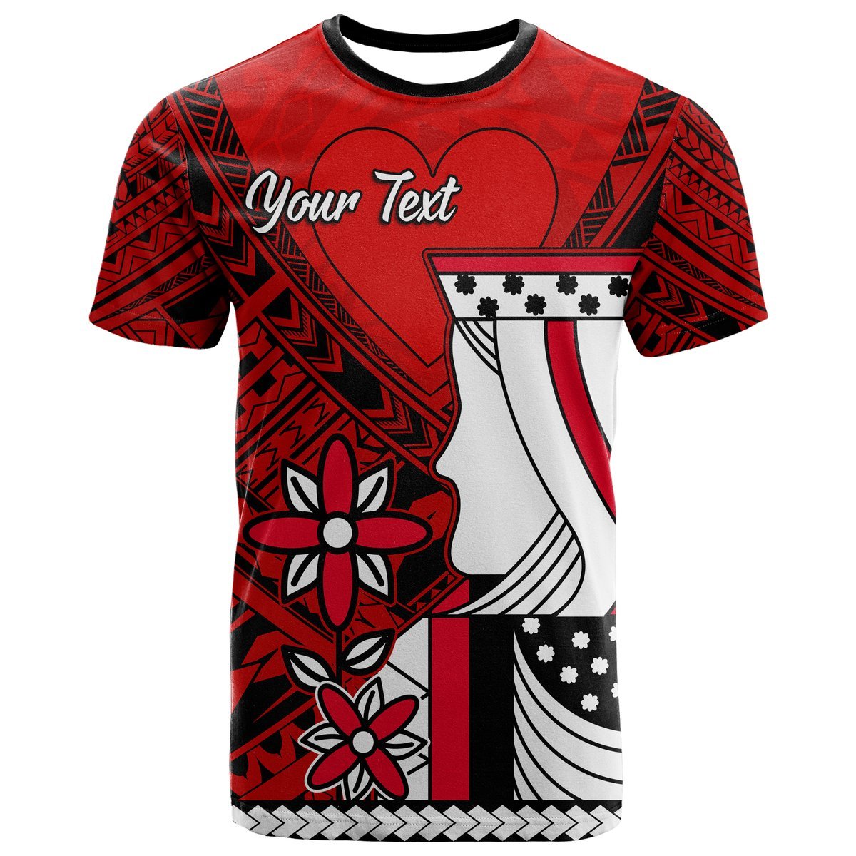 Custom Polynesian Valentine Couple T Shirt Queen and King Heart LT9 No Men - Polynesian Pride