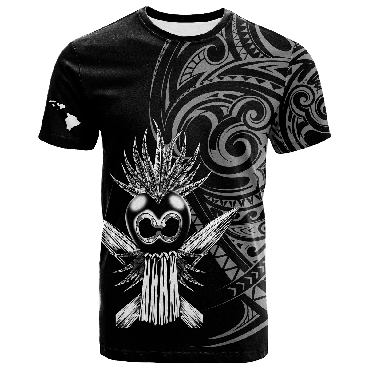 Hawaii Ikaika Warrior T Shirt LT2 BLACK - Polynesian Pride
