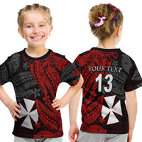 (Custom Text And Number) Wallis And Futuna T Shirt Kid Enjoy Polynesian Flowers LT13 Youth XL Size14 - Polynesian Pride