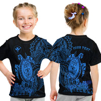 (Custom Personalised) Hawaii Polynesian T Shirt Kid Blue Sea Turtles Hawaiian LT13 Youth XL Size14 - Polynesian Pride