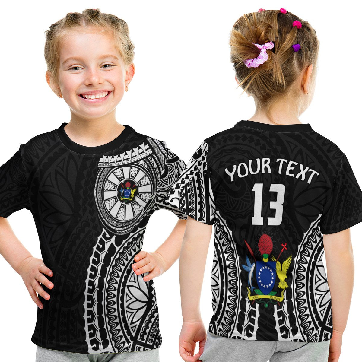(Custom Text And Number) Cook Islands T Shirt Kid Polynesian CuLTural The Best For You LT13 Youth XL Size14 - Polynesian Pride