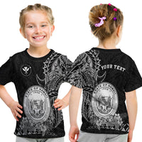 (Custom Personalised) Hawaiian Polynesian T Shirt Kid White Seal Of Hawaii LT13 Youth XL Size14 - Polynesian Pride