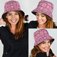 Akala Palaka Quilt Hawaii Bucket Hat Hawaiian Tropical Monstera Sea Turtle LT14 - Polynesian Pride