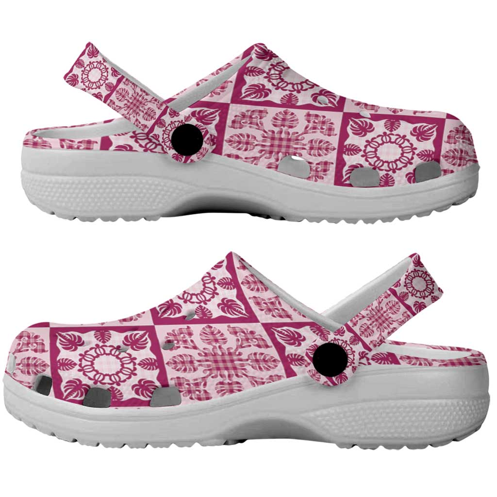 Akala Palaka Quilt Hawaii Clogs Shoes Hawaiian Tropical Monstera Sea Turtle LT14 - Polynesian Pride