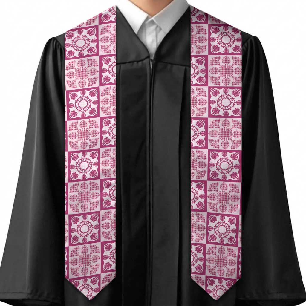 Akala Palaka Quilt Hawaii Graduation Stole Hawaiian Tropical Monstera Sea Turtle