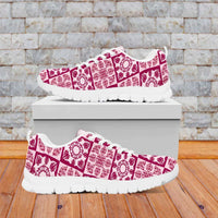 Akala Palaka Quilt Hawaii Sneakers Hawaiian Tropical Monstera Sea Turtle LT14 Pink - Polynesian Pride