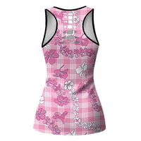 Alaka Aloha Hawaii Hollow Tank Top Plumeria Lei With Palaka Motif - Polynesian Pride