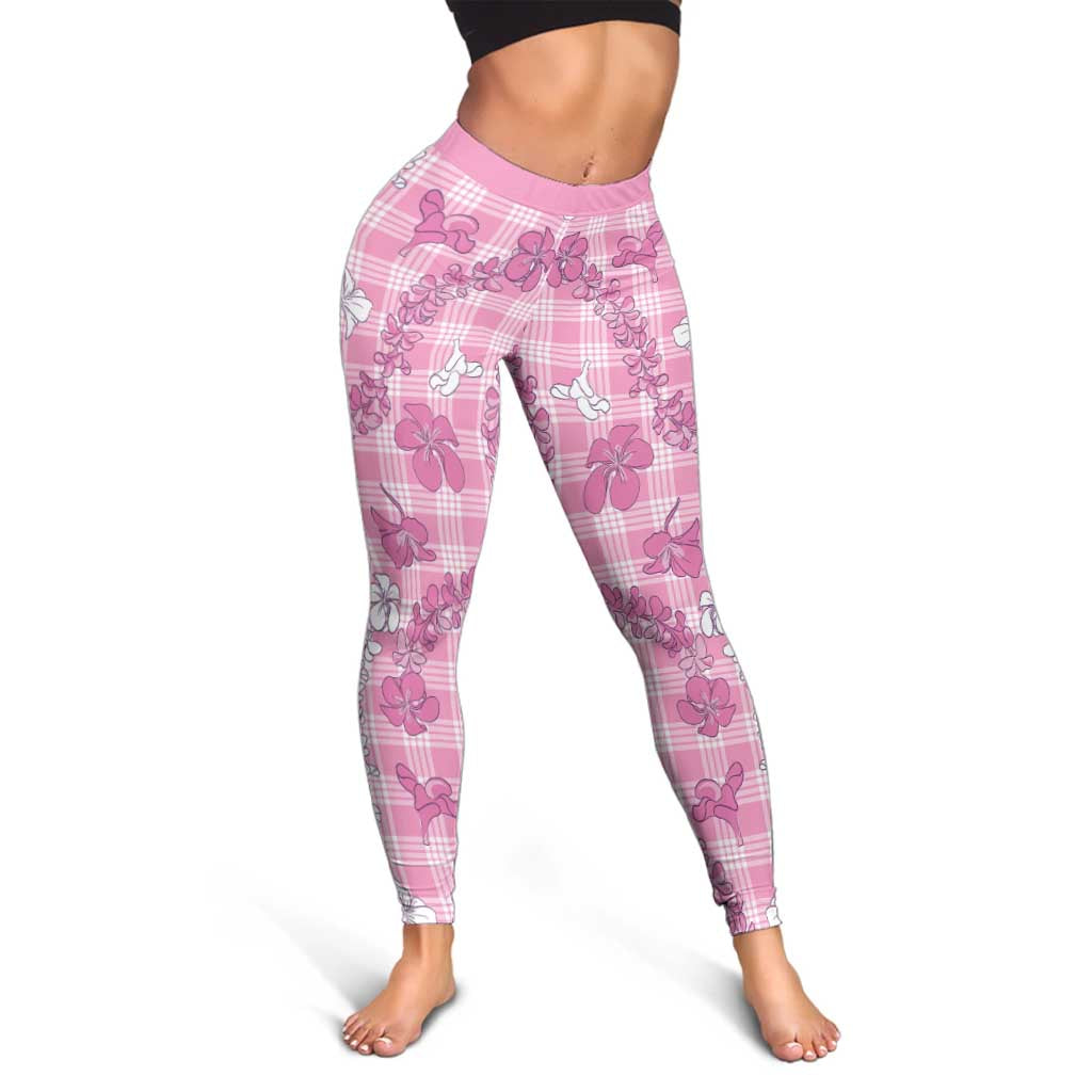 Alaka Aloha Hawaii Leggings Plumeria Lei With Palaka Motif - Polynesian Pride