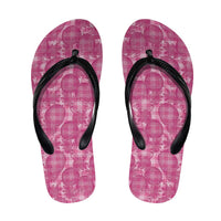 Alaka Hawaii Breadfruit Palaka Motifs Flip Flops LT14 Pink - Polynesian Pride