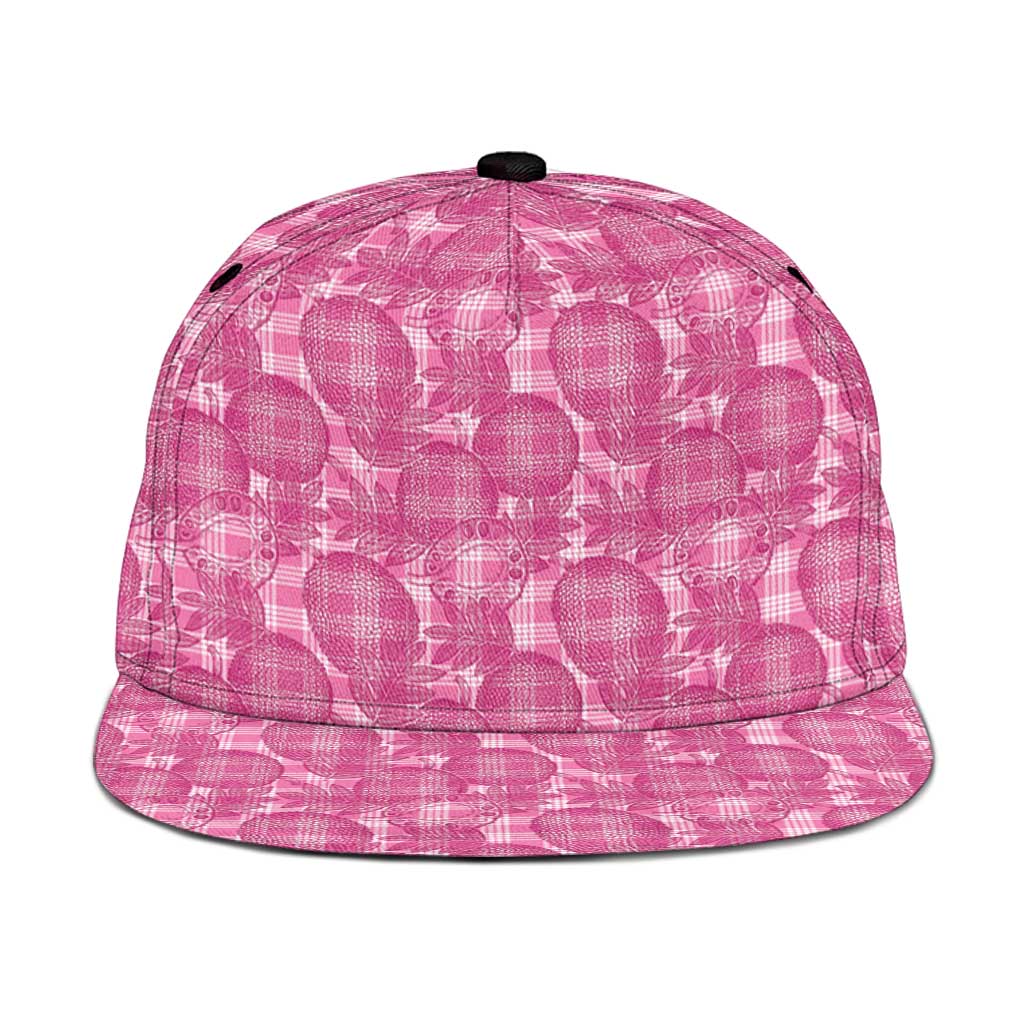 Alaka Hawaii Breadfruit Palaka Motifs Snapback Cap LT14 One Size Pink - Polynesian Pride