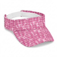 Alaka Hawaii Breadfruit Palaka Motifs Sun Visor Cap LT14 Universal Fit Pink - Polynesian Pride
