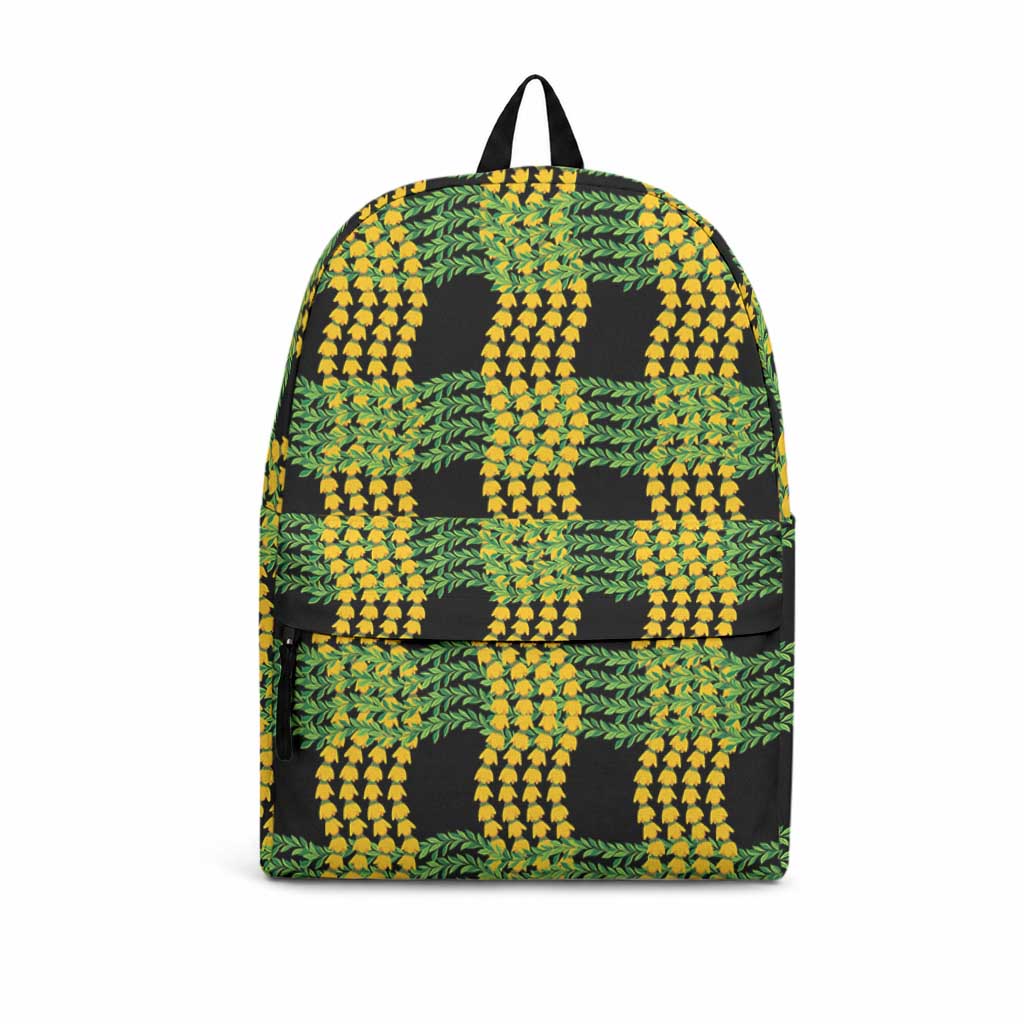 Aloha Hawaii Ilima Maile Lei Backpack Palaka Inspired Hawaiian-plaid Black