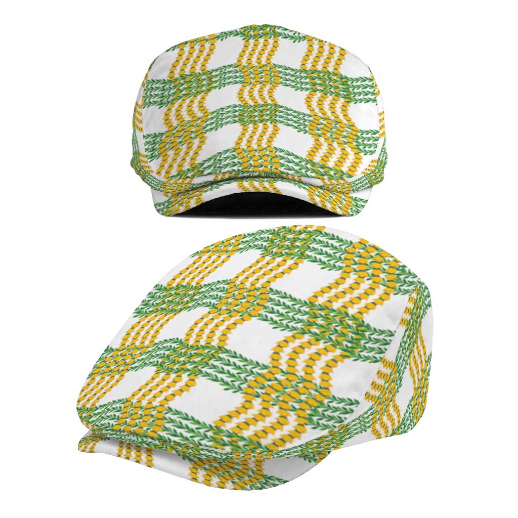 Aloha Hawaii Ilima Maile Lei Jeff Hat Palaka Inspired Hawaiian-plaid White