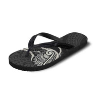 Aloha Hawaii Kalo Pikake Lei Flip Flops Chest Tattoo Black Hawaiian Pattern LT14 - Polynesian Pride