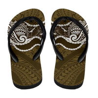 Aloha Hawaii Kalo Pikake Lei Flip Flops Chest Tattoo Gold Hawaiian Pattern LT14 - Polynesian Pride