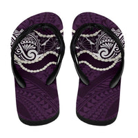 Aloha Hawaii Kalo Pikake Lei Flip Flops Chest Tattoo Purple Hawaiian Pattern LT14 - Polynesian Pride