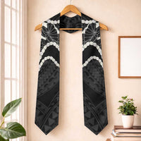 Aloha Hawaii Kalo Pikake Lei Graduation Stole Chest Tattoo Black Hawaiian Pattern LT14 One Size Black - Polynesian Pride