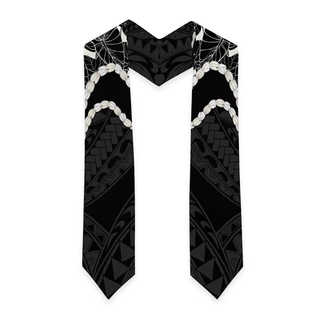 Aloha Hawaii Kalo Pikake Lei Graduation Stole Chest Tattoo Black Hawaiian Pattern LT14 - Polynesian Pride