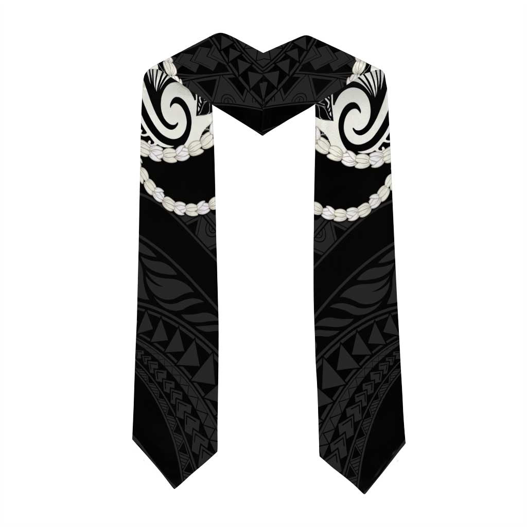 Aloha Hawaii Kalo Pikake Lei Graduation Stole Chest Tattoo Black Hawaiian Pattern LT14 - Polynesian Pride