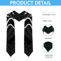 Aloha Hawaii Kalo Pikake Lei Graduation Stole Chest Tattoo Black Hawaiian Pattern LT14 - Polynesian Pride