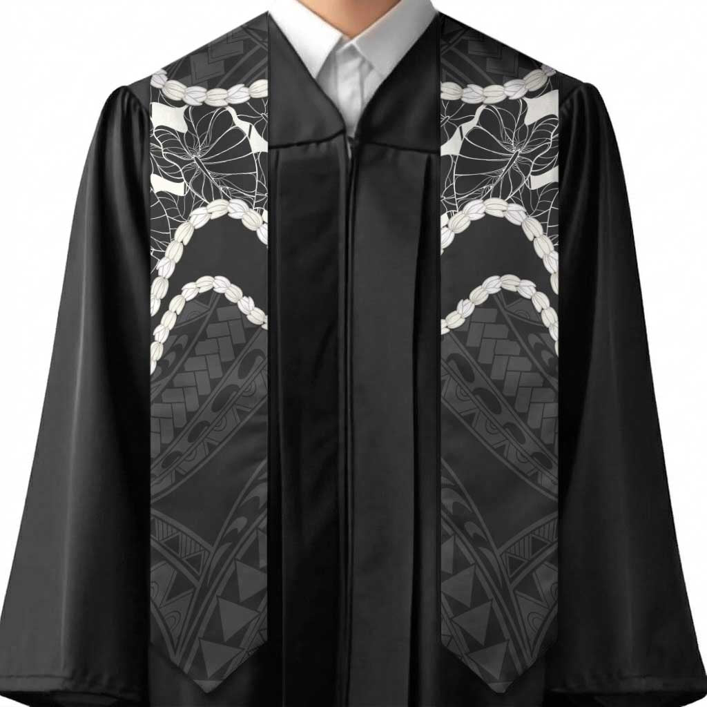 Aloha Hawaii Kalo Pikake Lei Graduation Stole Chest Tattoo Black Hawaiian Pattern LT14 - Polynesian Pride