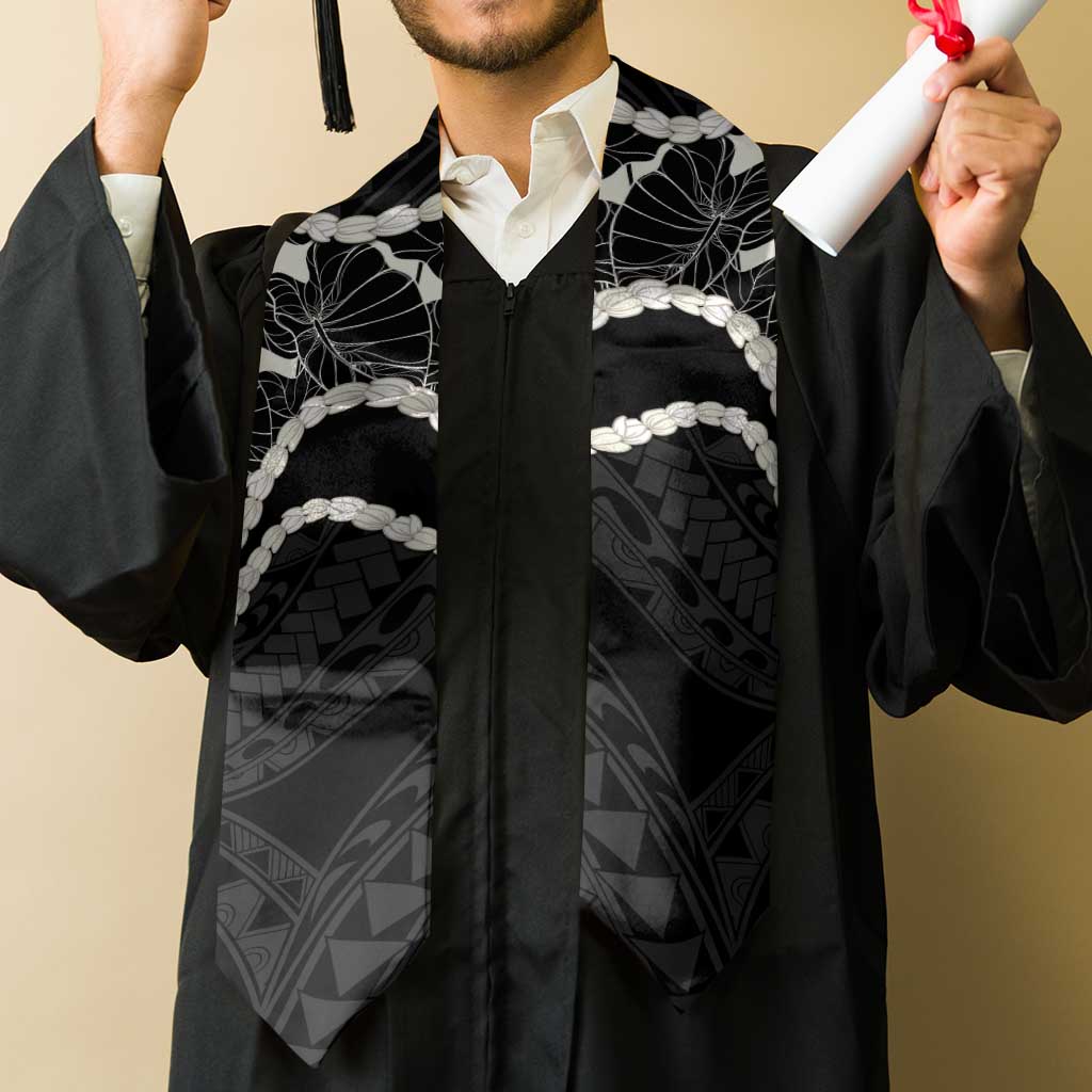 Aloha Hawaii Kalo Pikake Lei Graduation Stole Chest Tattoo Black Hawaiian Pattern LT14 - Polynesian Pride