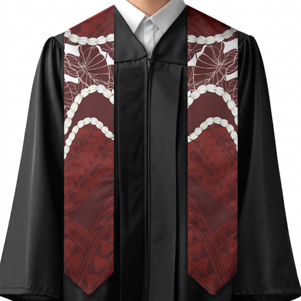 Aloha Hawaii Kalo Pikake Lei Graduation Stole Chest Tattoo Oxblood Hawaiian Pattern