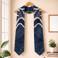 Aloha Hawaii Kalo Pikake Lei Graduation Stole Chest Tattoo Oxford Blue Hawaiian Pattern
