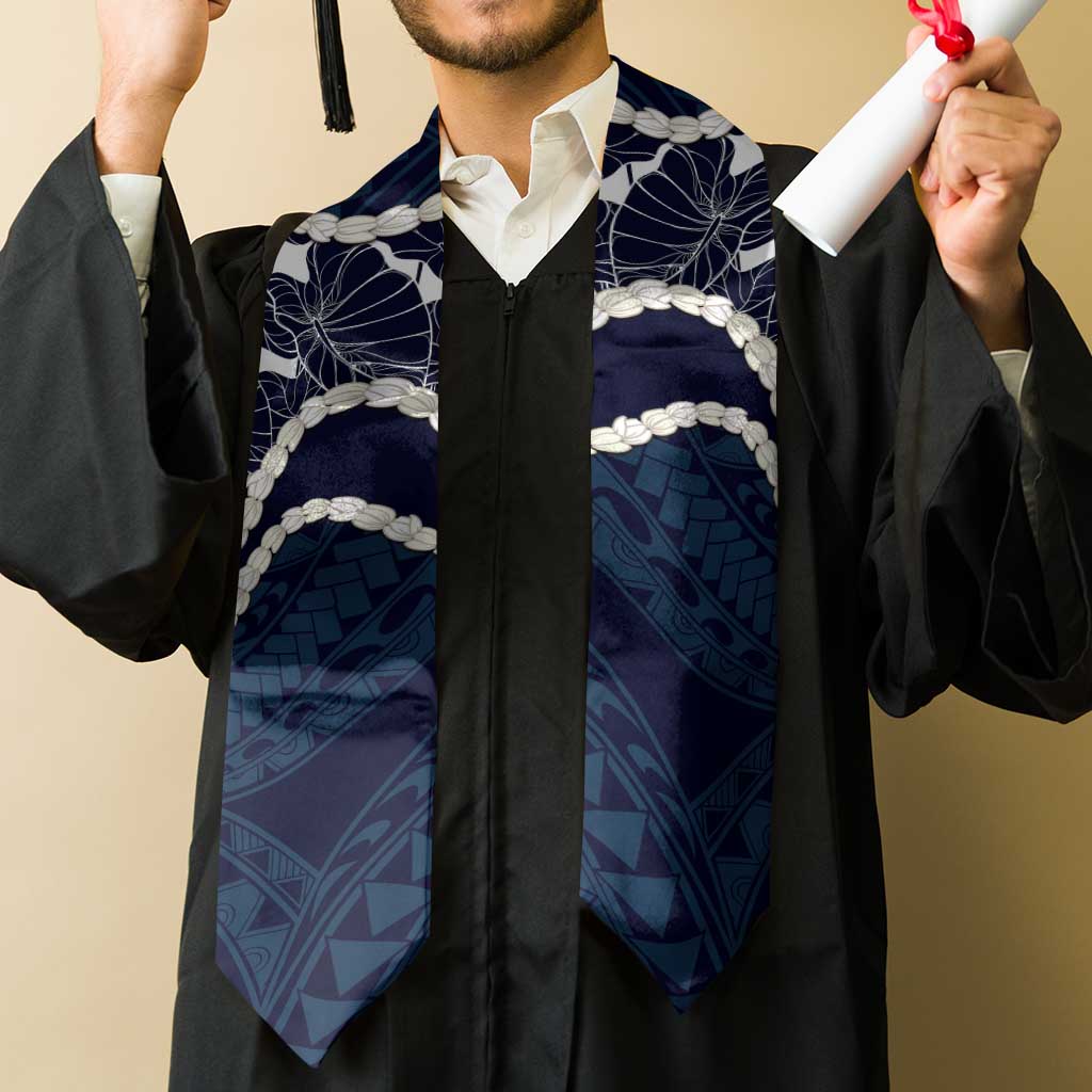 Aloha Hawaii Kalo Pikake Lei Graduation Stole Chest Tattoo Oxford Blue Hawaiian Pattern LT14