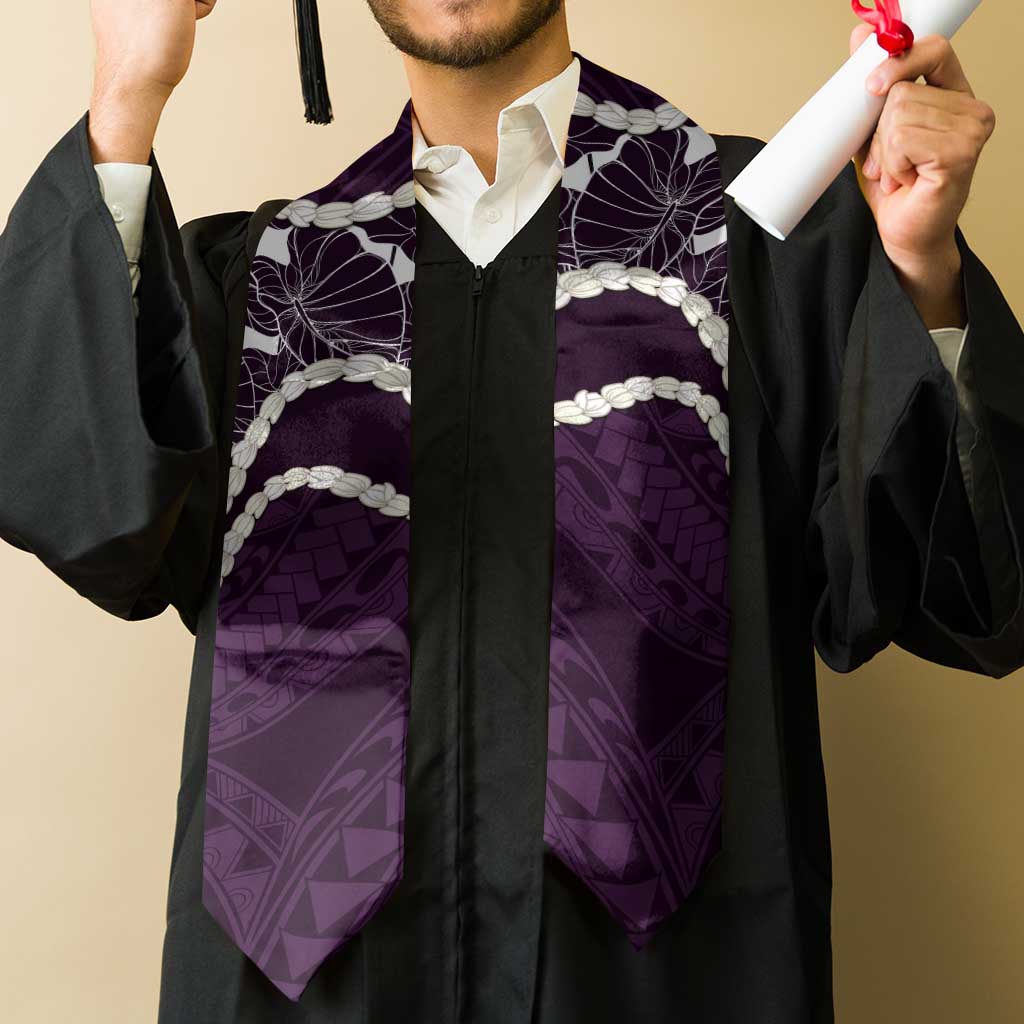 Aloha Hawaii Kalo Pikake Lei Graduation Stole Chest Tattoo Purple Hawaiian Pattern LT14