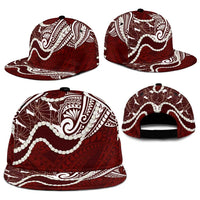 Aloha Hawaii Kalo Pikake Lei Snapback Cap Chest Tattoo Oxblood Hawaiian Pattern LT14 - Polynesian Pride