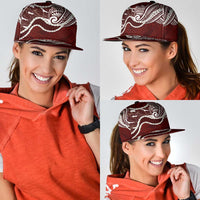 Aloha Hawaii Kalo Pikake Lei Snapback Cap Chest Tattoo Oxblood Hawaiian Pattern LT14 - Polynesian Pride