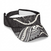 Aloha Hawaii Kalo Pikake Lei Sun Visor Cap Chest Tattoo Black Hawaiian Pattern