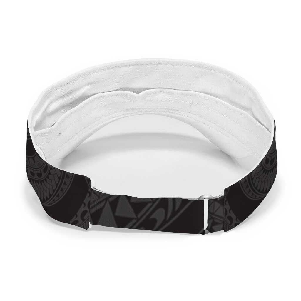 Aloha Hawaii Kalo Pikake Lei Sun Visor Cap Chest Tattoo Black Hawaiian Pattern