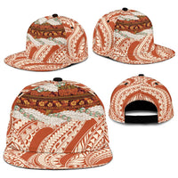 Aloha Hawaii Mikioi Lei Snapback Cap Cattail Red Tropical Flower Pattern - Polynesian Pride