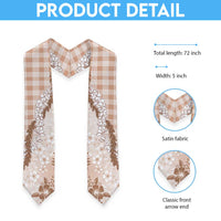 Aloha Hawaii Palaka Graduation Stole Beige Plumeria Lei