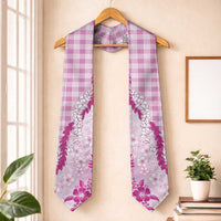 Aloha Hawaii Palaka Graduation Stole Pink Plumeria Lei LT05 One Size Pink - Polynesian Pride
