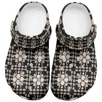 Aloha Hawaii Shell Quilt Clogs Shoes Seamless Style LT14 Black - Polynesian Pride