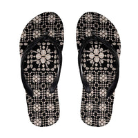 Aloha Hawaii Shell Quilt Flip Flops Seamless Style LT14 Black - Polynesian Pride