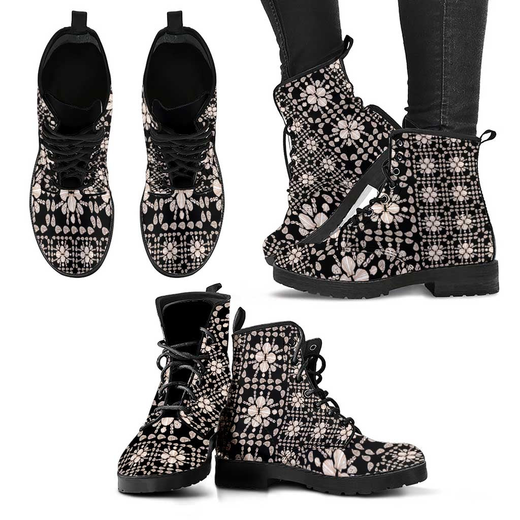 Aloha Hawaii Shell Quilt Leather Boots Seamless Style LT14 - Polynesian Pride
