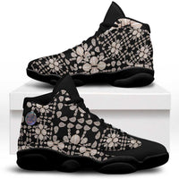 Aloha Hawaii Shell Quilt Sneakers J13 Seamless Style LT14 Black - Polynesian Pride