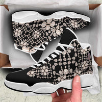Aloha Hawaii Shell Quilt Sneakers J13 Seamless Style LT14 Black - Polynesian Pride