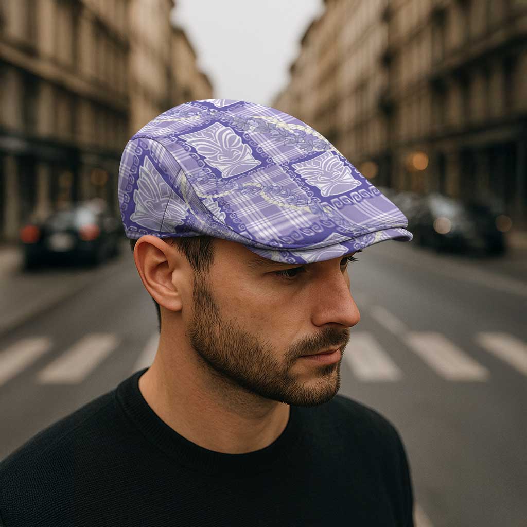 Aloha Hawaii Tiki Palaka Motifs Jeff Hat Honohono Lei Purple Elegant Vibes LT14 - Polynesian Pride