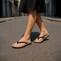 Aloha Puakenikeni Anthurium Pikake Lei Flip Flops Gold Hawaiian Palaka Pattern
