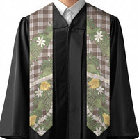 Aloha Puakenikeni Anthurium Pikake Lei Graduation Stole Chocolate Hawaiian Palaka Pattern LT9 - Polynesian Pride