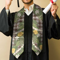 Aloha Puakenikeni Anthurium Pikake Lei Graduation Stole Chocolate Hawaiian Palaka Pattern LT9 - Polynesian Pride
